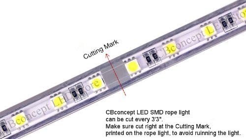 CBconcept® 165 Feet RGB Color Changing 120 Volt High Output LED SMD5050 Flexible Flat LED Strip Rope Light - Commercial Grade Indoor Outdoor use Ready to Plug n Shine