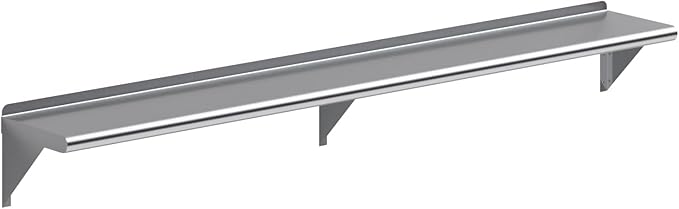 KPS 10 x 72 Stainless Steel Wall Shelf – NSF Certified Commercial Kitchen Storage Rack