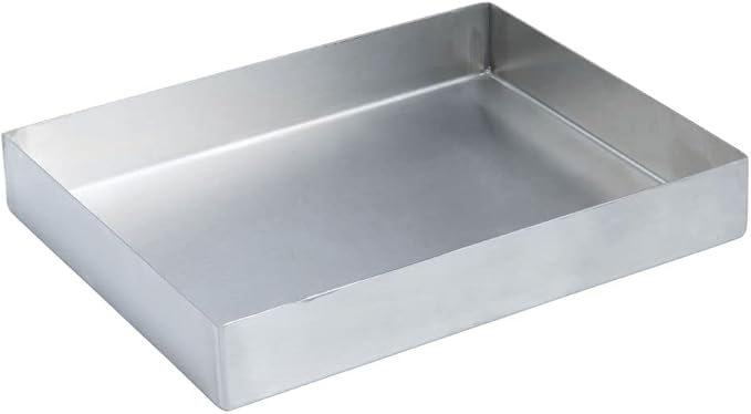 Hubert Stainless Steel Commercial Food Display Pan Rectangular Merchandising Pan for Deli Cases and Buffets 10L x 8W x 1.5H