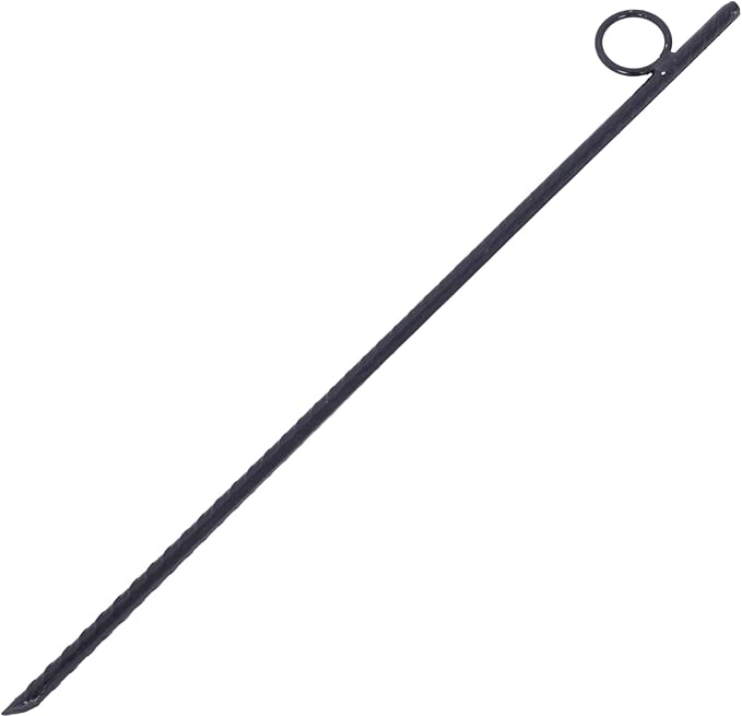 12 Pcs Heavy Duty Steel Rebar Ground Stakes 3/8 x 18 - Tent Canopy Stakes with Angled Ends &amp 1 Loops for Campsites Outdoor Use