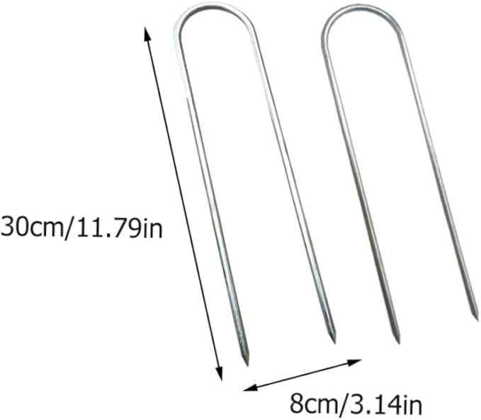 4Pcs Heavy Duty U Shape Steel Tent Stakes Durable Camping Ground Nails for Secure Garden Edging Tent Installation Easy to Use for Hard Soil and