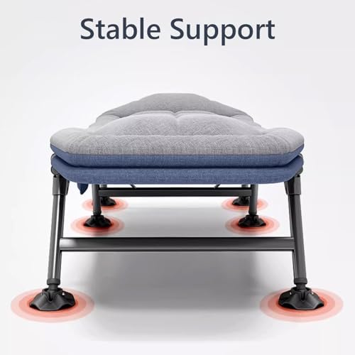 Portable Folding Adult BedAdult Folding Bed Portable Bed for Adults XXL Stable Support Comfortable Headrest High Elastic Sponge Camping Cot for Home Outdoor Travel(200 * 70CM)