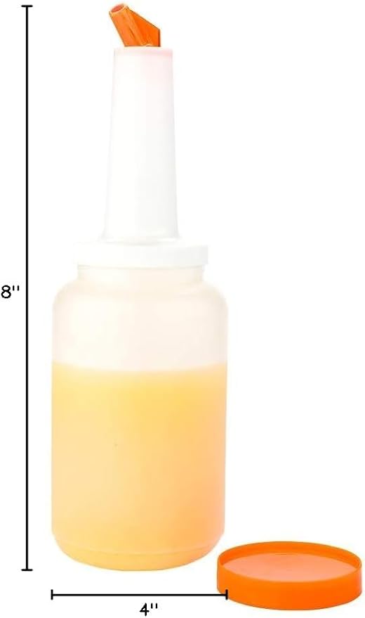 AME D'ESSENCE (SET OF 6) Store N Pour Spout Bottle Containers Flow-N-Stow Fruit Juice &amp Liquor Bar Pour Bottles 2 Quart 6 Colors