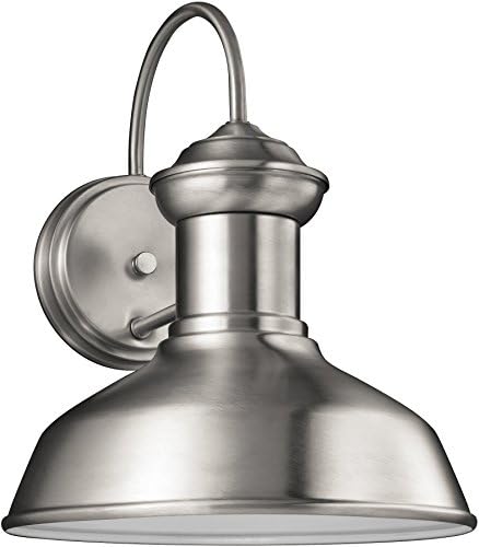 Sea Gull Lighting 8547701-04 Fredricksburg Small One Light Outdoor Wall Lantern Satin Aluminum