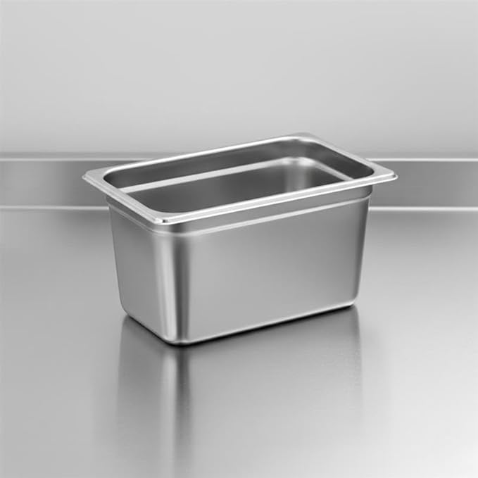 Soro Essentials- 1/4 Size 6 Deep Stainless Steel Anti-Jamming Steam Table Pan 22 Gauge- Chafer Food Pan Stackable Anti-Jam Steam Pans for Hotel Restaurant Supplies Party Buffet Event Catering