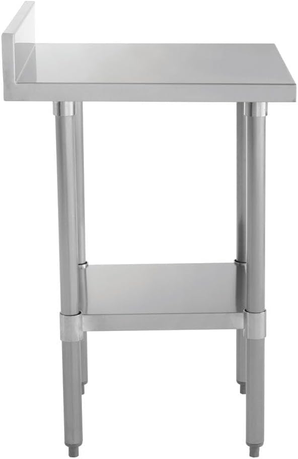 Kratos Stainless Steel Kitchen Prep Table 24x24 with Backsplash and Undershelf NSF Worktable for Restaurants - 16ga/304SS