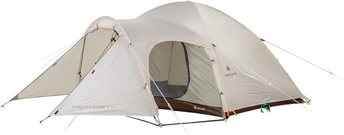 Snow Peak Amenity Dome Tent Comfortable Outdoor Adventure Camping Three Seasons Outer Vestibule Removeable Rainfly Ivory