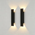 2 Pack Outdoor Wall Sconce 15.7 Inch Black Finish 18W LED Exterior Light 3000K Warm White Weatherproof Aluminum 110V-240V Vertical &amp Horizontal Mount for Porch Patio Entryway