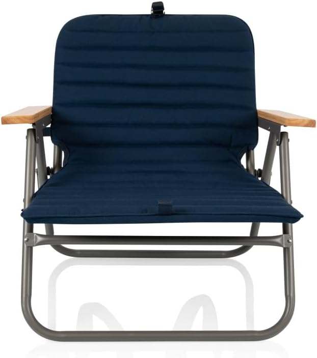 Picnic TIME Descanso Padded Beach Chair Low Camping Chair with Removable Washable Cover Backpack Beach Chair
