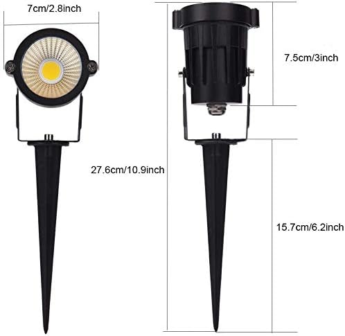 Youngine Pack of 2 12V Low Voltage LED Landscape Lights Waterproof Outdoor Walls Trees Flags Spotlights 5W COB Garden Yard Path Lawn Light with Spike Stand (Blue)NO Plug