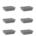 6-Pack 20 x 15 x 5 6.5 Gallon Gray Polypropylene Plastic Bus Tub/Bus Box with Cover