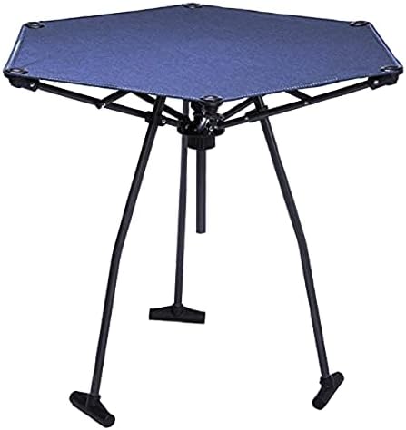 Zenithen Indoor Outdoor Portable Foldable High Tension Metal Framed Fabric Table for Camping Backyard Parties Outdoor Activities Sporting Events and Vacation Dark Blue (Pack of 1)