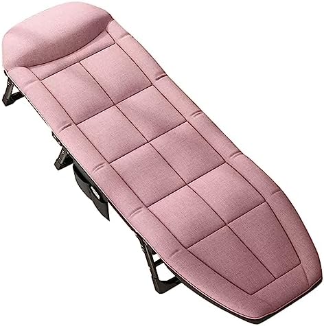 Lounge Outdoor Folding Deck Chair with 5 Level Adjustable Recliner Bed Padded Cushion Portable Camp Bed for Beach and Garden 185 * 65cm (185 * 65cm)