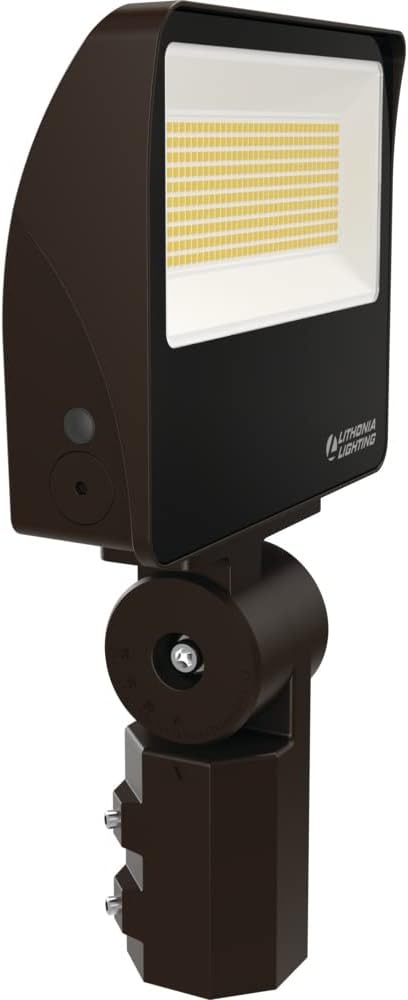 Lithonia Lighting All-in-One LED Flood Light Waterproof LED Outdoor Light Fixture with Adjustable Brightness and Color Temperature Yoke or Slipfitter Mount Dusk to Dawn Outdoor Lighting MVOLT