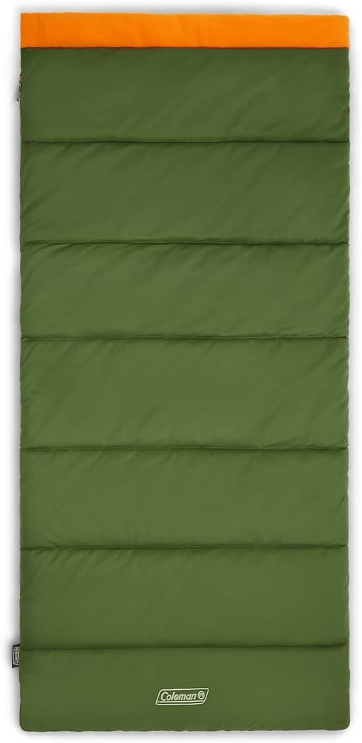 Coleman Big Game 0°F Big &amp Tall Sleeping Bag Cold Weather Adult Sleeping Bag with Sherpa &amp Flannel Lining and 2-Way Zipper Fits Campers up to 6'5