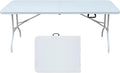 ZeHuoGe Portable Folding TableLightweight Picnic Party Dining Camp Table Folding Banquet TableMultifunctional Camping Table (White 6ft)