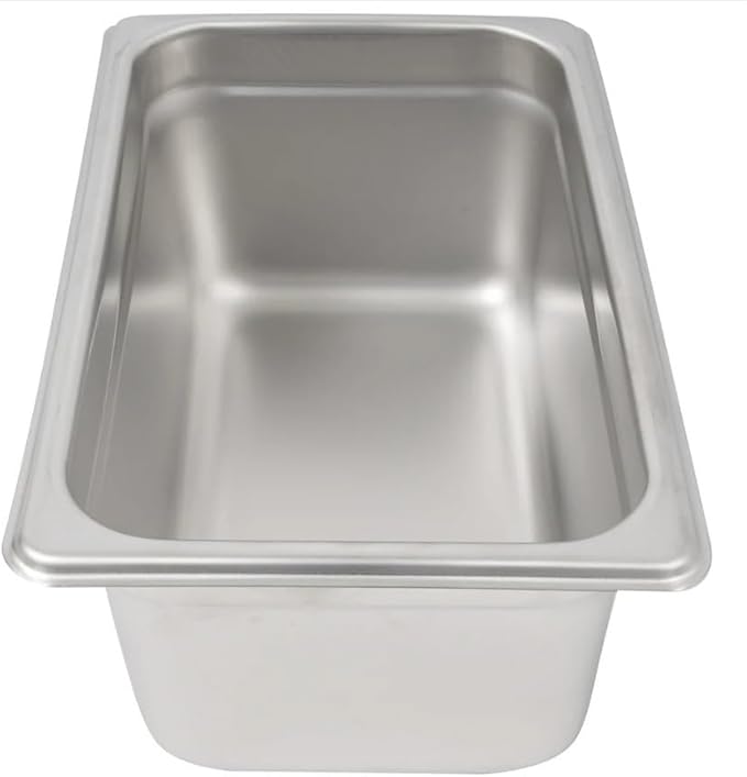 Soro Essentials- 1/4 Size 4 Deep Stainless Steel Anti-Jamming Steam Table Pan 22 Gauge- Chafer Food Pan Stackable Anti-Jam Steam Pans for Hotel Restaurant Supplies Party Buffet Event Catering