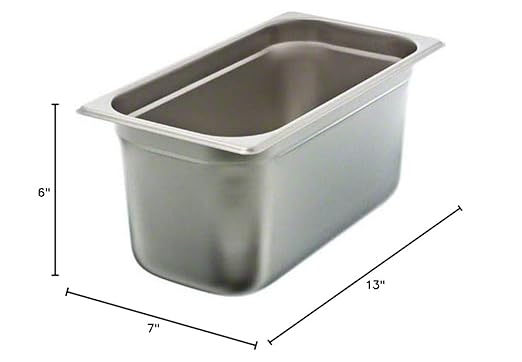 Update International 6 Third-Size Anti-Jam Steam Table PanSilver