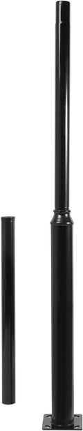 Street Light Pole Black Outdoor Galvanized Solar Street Lamp Post Split Street Lamp Post Outdoor Street Courtyard Parking Lot Lighting Post with Mounting Rebar Cage for Patio (10ft 114+76mm)