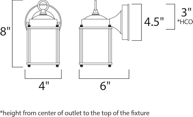 Maxim 6879CLOI Side Door Clear Glass Outdoor Wall Sconce 1-Light 60 Watt 8H x 5W Oil Rubbed Bronze