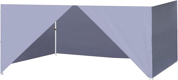Eurmax USA Full Zippered Walls for 8x12 Easy Pop Up Canopy Tent4 Walls ONLY(Grey)
