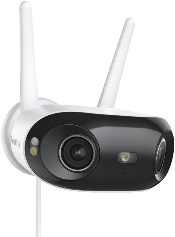 REOLINK 4K 8MP 180° Panoramic Security Camera with Dual-Lens 2.4/5GHz Dual-Band Wi-Fi 6 Motion Track Up to 512GB microSD Card Storage Plug-in Power Color Night Vision Elite WiFi