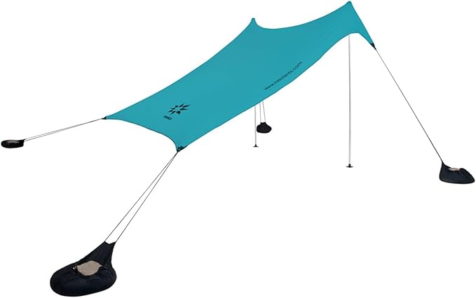 Neso Grande Portable Beach Tent Sun Shelter - Lightweight Beach Shade Canopy - Easy Setup for Family Outings - Patented Reinforced Corners - UPF 50+ Sun Protection - 7ft Tall 9 x 9ft