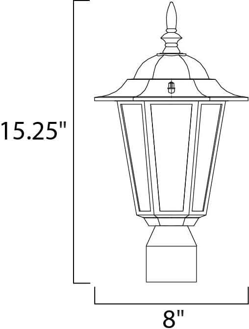 Maxim Lighting 3001CLWT Cast-1 Light Outdoor Pole/Post Mount in Early American Style-7 Inches Wide by 16 inches high Finish Color: White