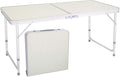 MPM Folding Table 4FT Portable Lightweight Aluminum Camping Table Adjustable Height with Handle for Outdoor Indoor