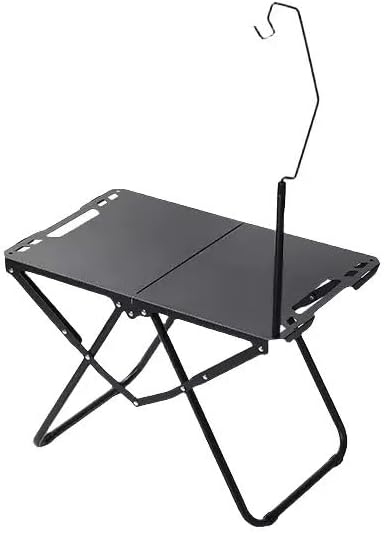 Outdoor Portable Folding Carbon Steel Camping Table Suitable for Camping Barbecue Picnic RV Outdoor Cooking Travel - Single or Set (Black Single Inch 3.1 Inch 19.7 Inch 15.5)
