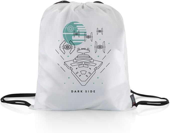 Picnic TIME Star Wars Death Star Impresa Picnic Blanket Extra Large Lightweight Fleece Beach and Outdoor Blanket with Drawstring Backpack and Easy Fold Design (Black and White)
