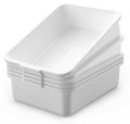 5-Pack Commercial Bus Tubs Box/Tote Box White Plastic Storage Bin with Handles/Wash Basin Tub (8 Liter)