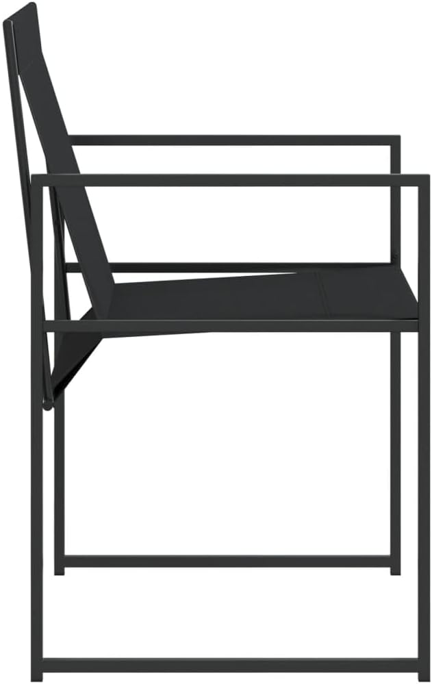 Patio Chairs Set of 4 Black Steel and Textilene Outdoor Chairs Comfortable Garden Furniture Folding Chairs for Patio Deck Backyard or Lawn