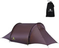 Gale Lite 2 Ultralight 2-Person Tunnel Tent – 2.89 lb Double Silicone-Coated Fabric Compact 3-Season Backpacking Shelter – Wine Brown Bundle with Footprint