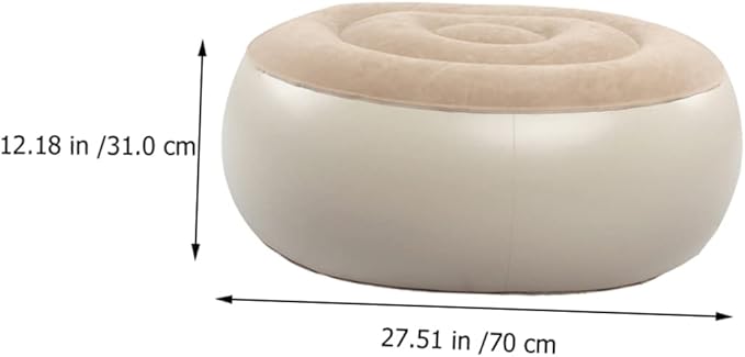 Inflatable Travel Foot Stool Flocking Lazy Stool Quick Inflation for Car Airplane Office Desk