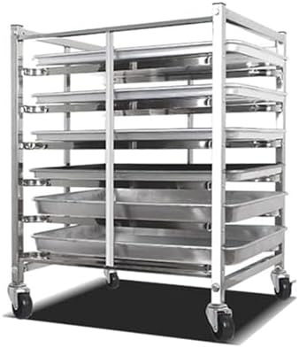 Quick Rack for Baking PansHeavy-Duty Stainless Steel Bakery Bread Pan Rack Commercial Cooling Cart &amp Food Tray Trolley Ideal for Baking Pizza Dough and Art Paint Drying