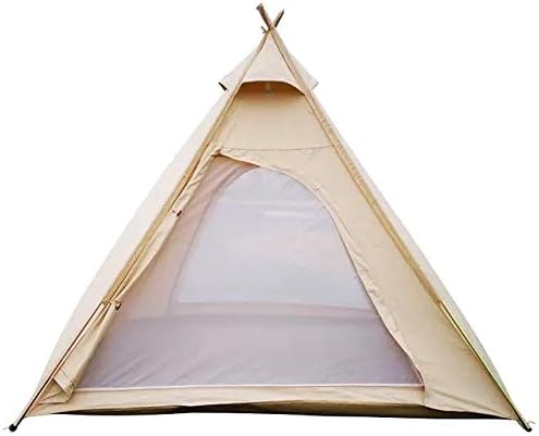 Free Space Outdoor 100% Cotton Canvas Waterproof Pyramid-Shaped Camping Tent (Beige 2.15meters)