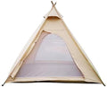 Free Space Outdoor 100% Cotton Canvas Waterproof Pyramid-Shaped Camping Tent (Beige 2.15meters)