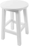 Solid Wood Small Stool Portable Round Stool for Bedroom and Coffee Table White 30 * 45cm