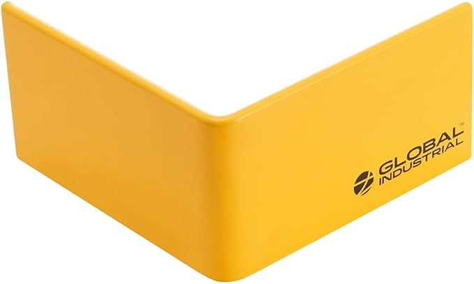Global Industrial 670817 Safety Floor Curb - Heavy-Duty - 90 deg Corner - 0.375 in. Thick - Yellow