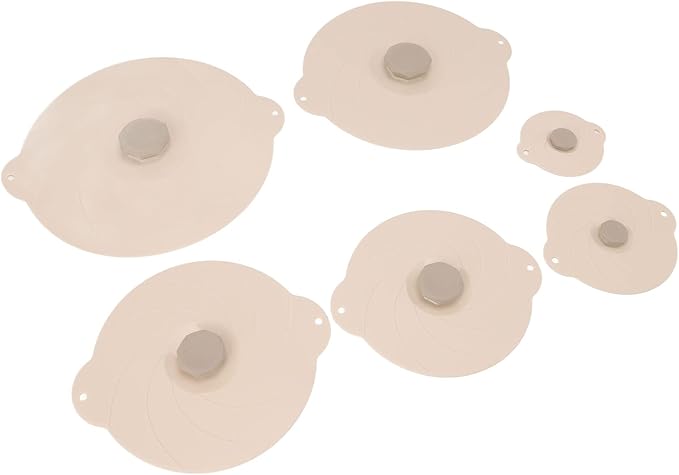 Leak Proof Sealing Heat Resistant Food Grade Silicone Suction Lid for Storage Beige