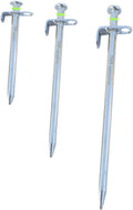 HANABASS 4pcs Sturdy Steel Tent Stakes and Hooks Tent Pegs Nails for Stake Kit Outdoor Camping Tarp Fixation