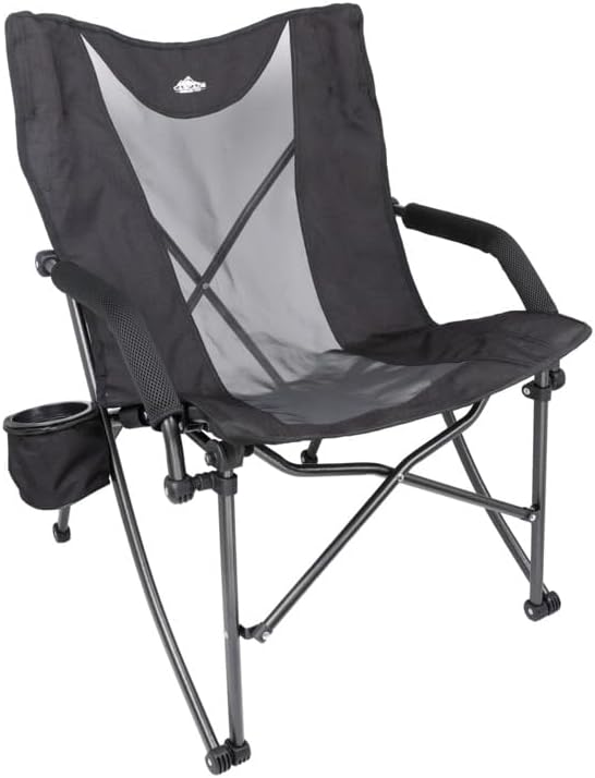 Cascade Mountain Tech Heavy Duty Folding Camp Chair Black