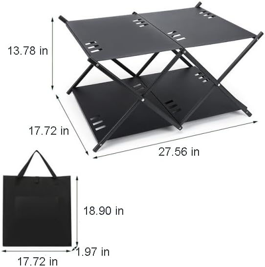 Folding Storage 3 Tier Foldable Aluminum Alloy Rack Lightweight Durable Outdoor Camping Table