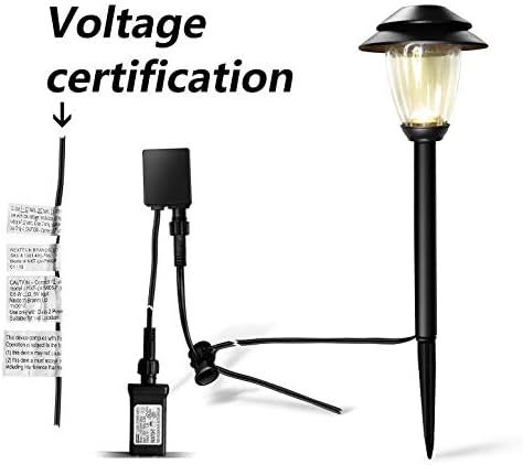 HECARIM 6 Pack Low Voltage Pathway Lights - Waterproof Outdoor Landscape Lighting Super Bright LED Garden Lights for Walkway Energy-Saving 5V Weatherproof Stake Lights (Dusk to Dawn Auto On/Off)