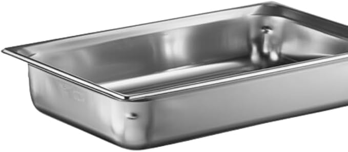 TrueCraftware-Full Size 4 Deep Stainless Steel Anti-Jamming Steam Table Pan 22 Gauge- Chafing Steam Table Pans Catering Food Storage Metal Pan Hotel Pan for Restaurant Events Catering Use