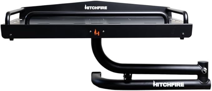 HitchFire Ledge XL Hitch Mounted Dual Swing Cargo Platform Hitch Mounted Camping Table Steel Constructed Outdoor Table Hitch Cargo Carrier Truck Accessories