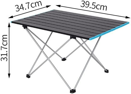 High Strength Aluminum Alloy Portable Light Folding Camping Table Foldable Outdoor Dining Table (D 34.7cm*39.5cm)