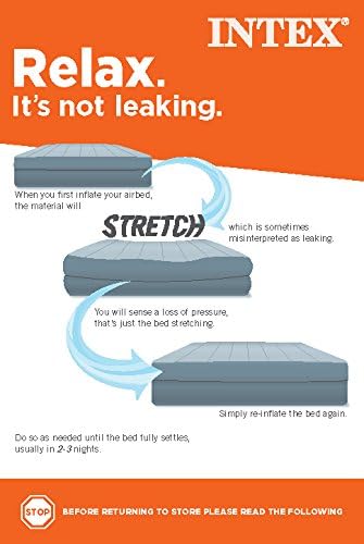 Intex Dura-Beam Series Elevated Comfort Airbed with Built-In Electric Pump Bed Height 16 Queen - Amazon Exclusive