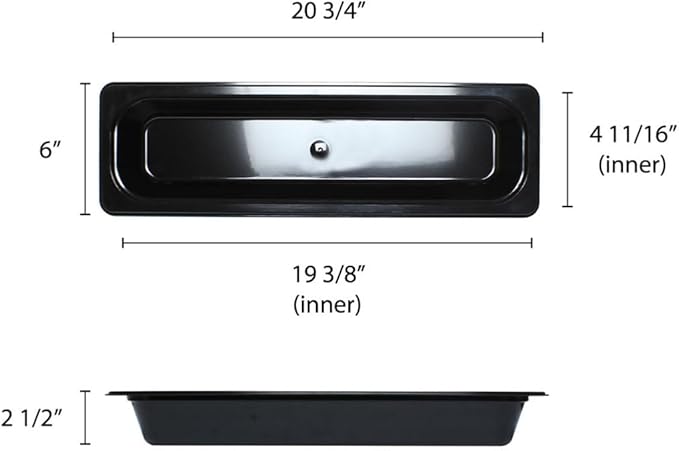 TrueCraftware- Half Size Long 2-1/2” Deep Food Pan Polycarbonate Black Color- Commercial Restaurant Food Storage Containers Hotel Pans for Catering Buffets Restaurants Fruits Vegetables Corns